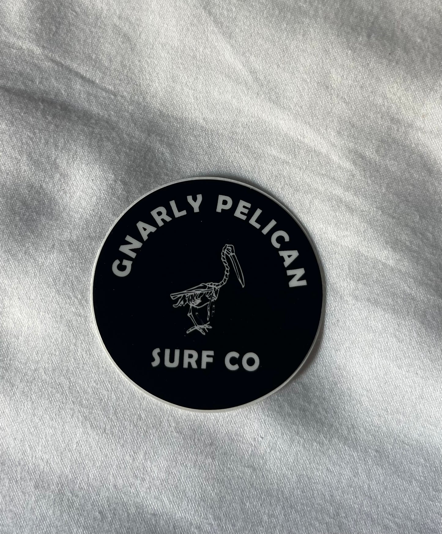 Gnarly skeleton Pelican 2 inch sticker 