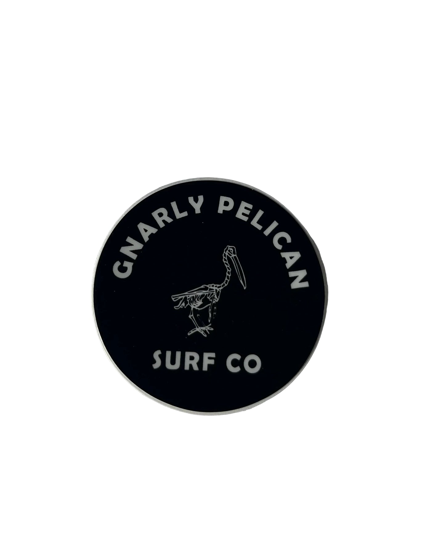 Gnarly skeleton Pelican 2 inch sticker 