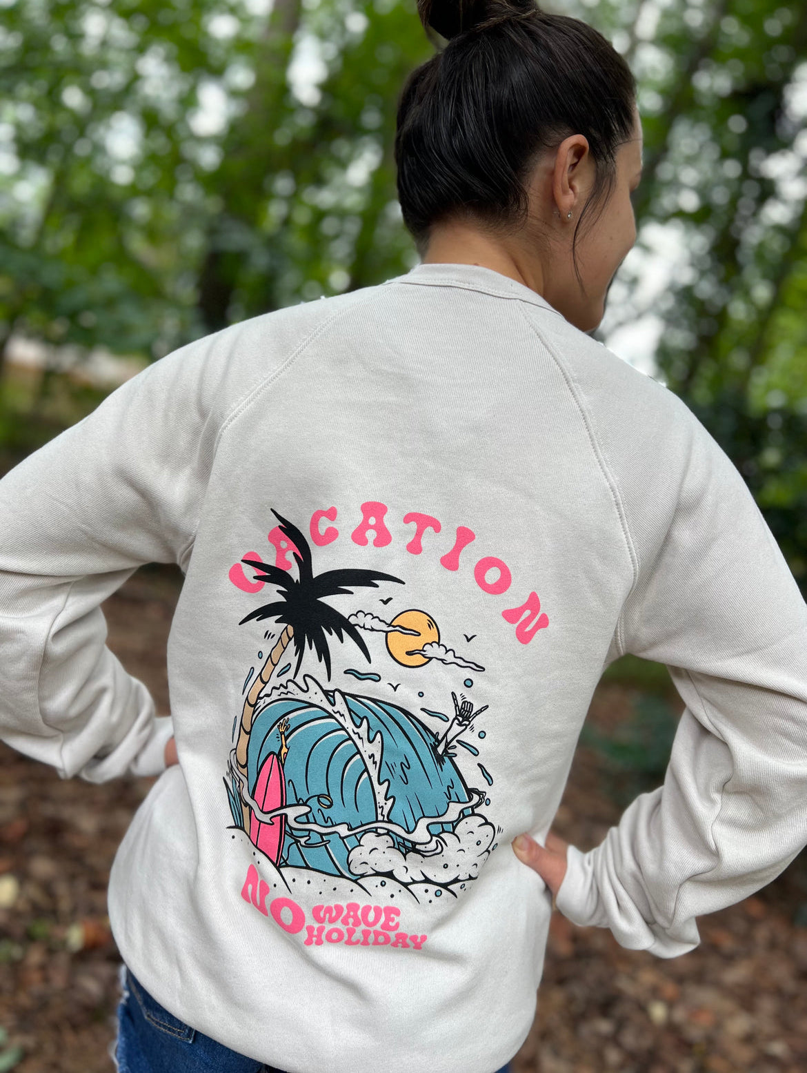 “Vacation No Wave Holiday” Crewneck Sweatshirt