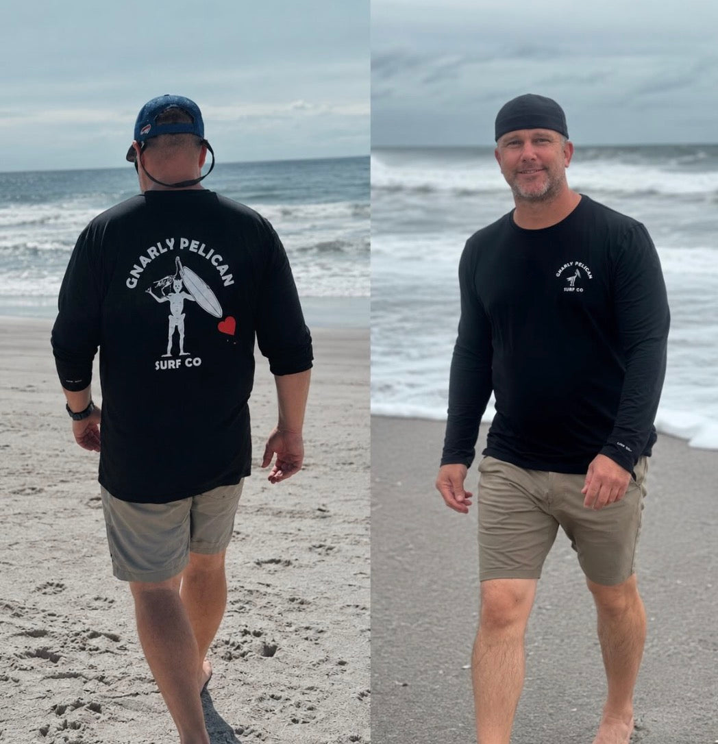 Recycled Sun-Shirt: Black Beard & Pelican Skeleton Edition