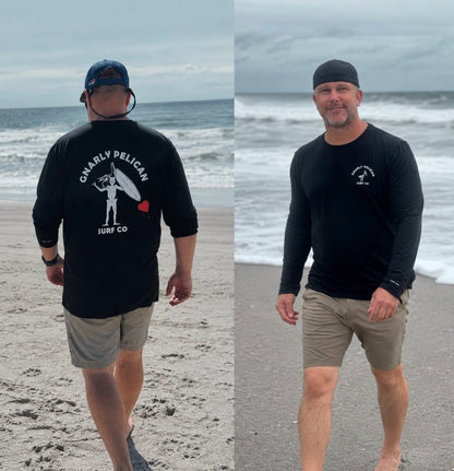 Recycled Sun-Shirt: Black Beard & Pelican Skeleton Edition