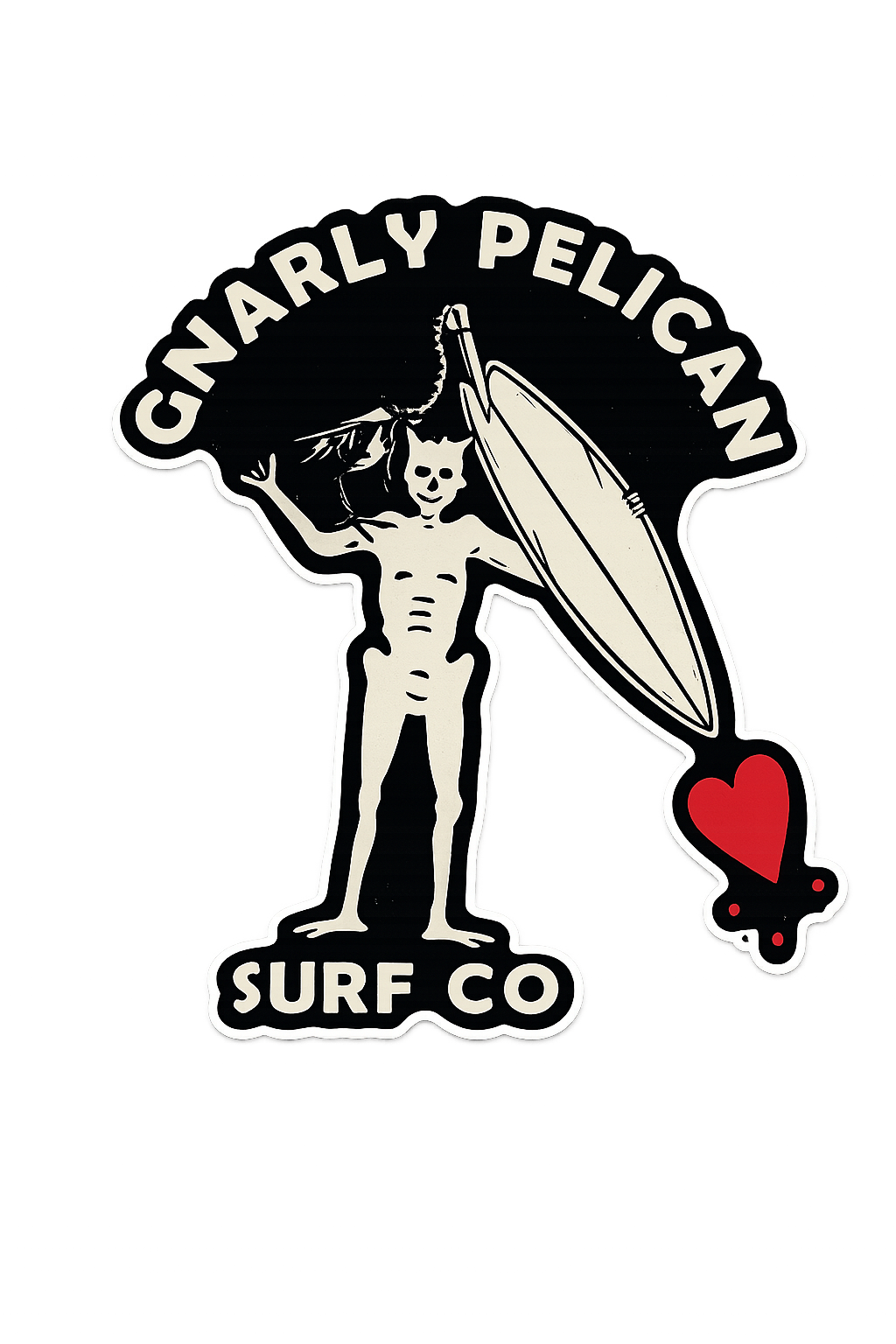 Skull & Scoundrel 3 inch surfboard sticker ￼