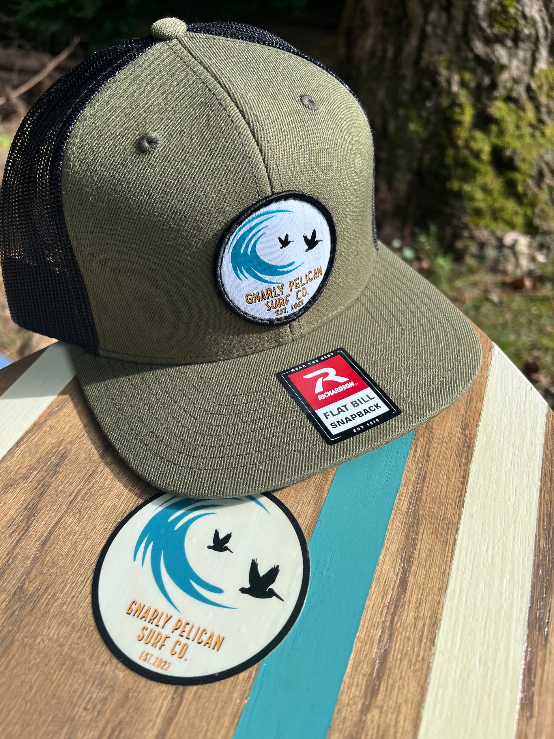 OG Patch Flat Bill Hat — Loden Black Richardson 511 | Gnarly