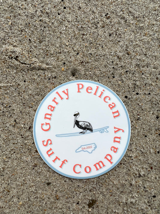 Gnarly Pelican surfboard sticker