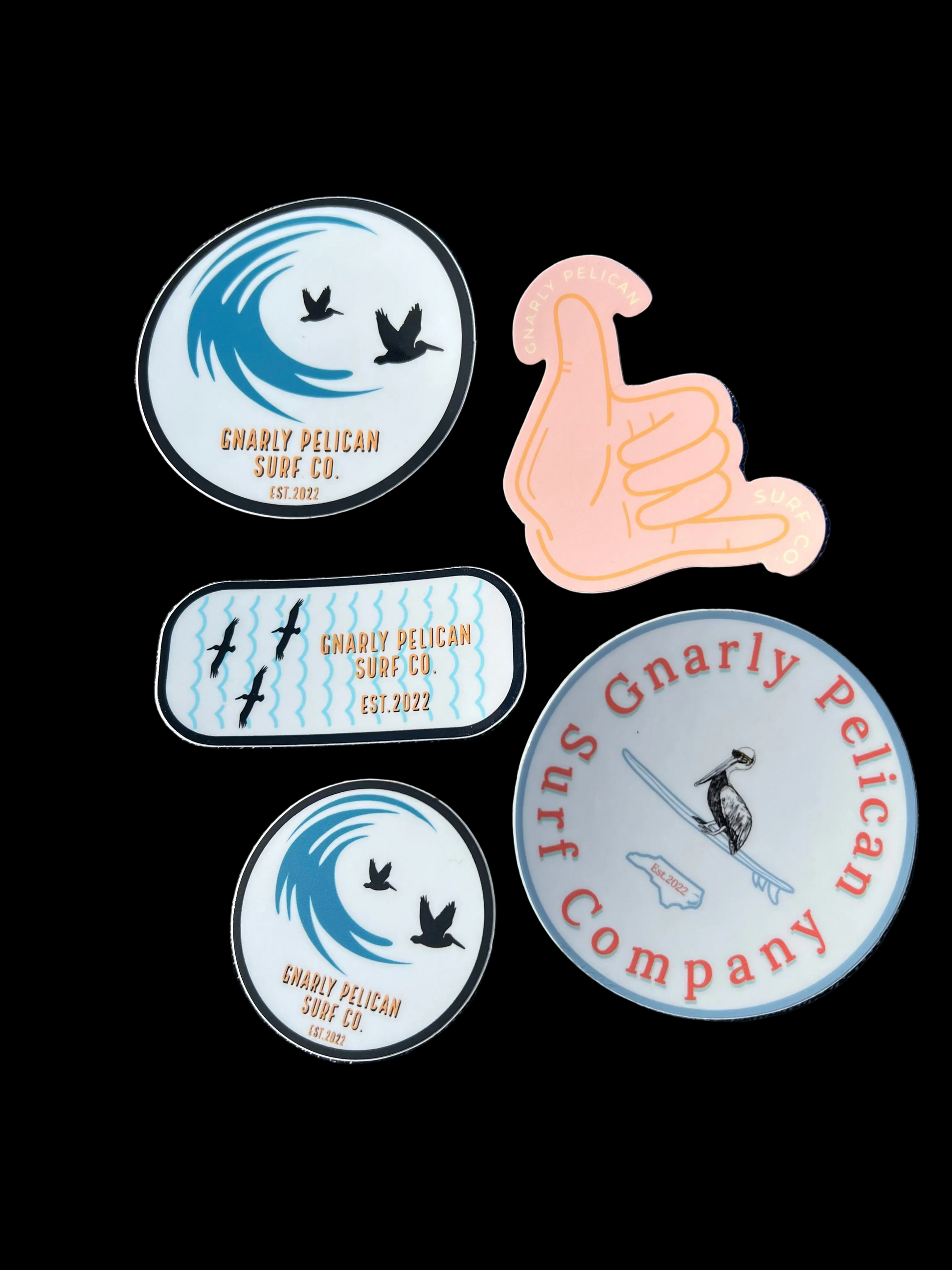 Gnarly Sticker Pack Gnarly Pelican Surf Company gnarly-sticker-pack-gnarly-pelican-surf-company